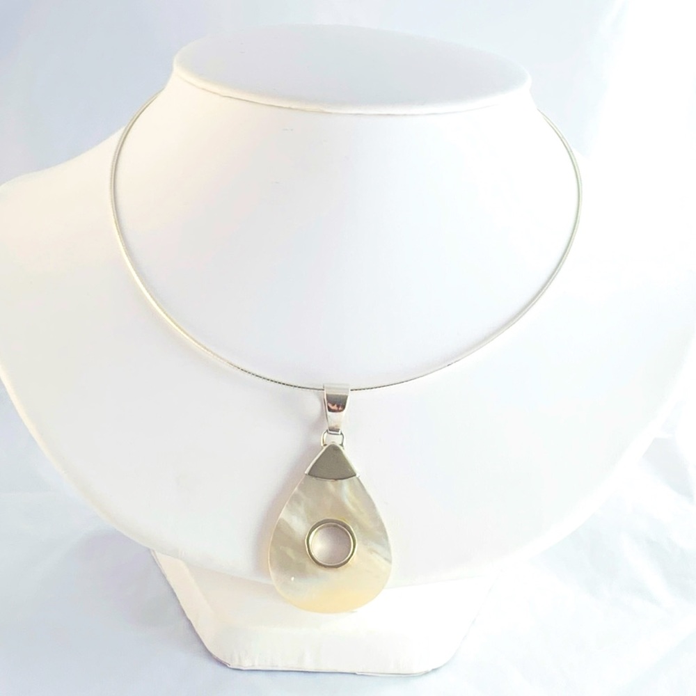 NEW Mother of Pearl Sterling Silver Pendant